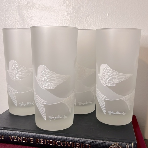 Georges Briard Other - Vintage NOS Georges Briard Etched Frosted Dove Bird Glass Tumblers Set of 4